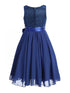 Girls Royal Blue Glitter V Neckline Flower Girl Dress 4-14 back - SophiasStyle.com
