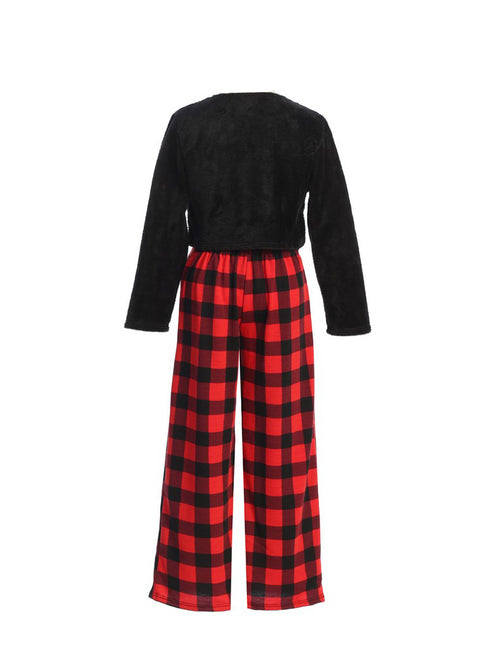 Girls Black Jacket Red Plaid Patterned Pants 2 Piece Winter Set 4-14 back SophiasStyle.com