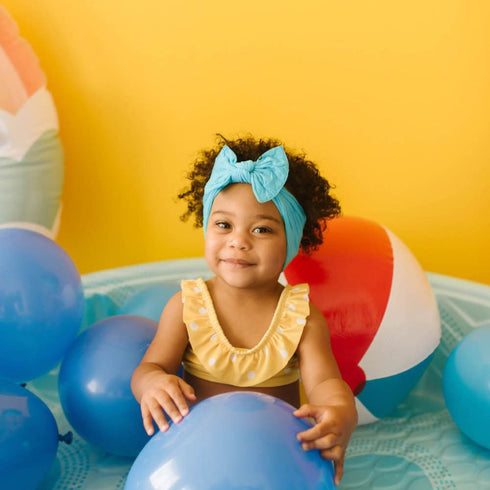 knot-aqua Baby Bling Bows clips headbands - Sophia's Style-