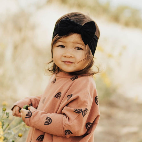 knot-black Baby Bling Bows clips headbands - Sophia's Style-