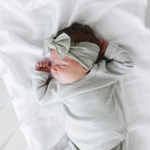 knot-grey Baby Bling Bows clips headbands - Sophia's Style-