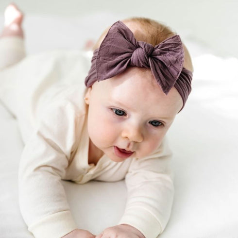 knot-lilac Baby Bling Bows clips headbands - Sophia's Style-