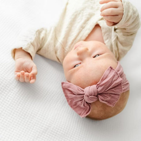 knot-mauve Baby Bling Bows clips headbands - Sophia's Style-