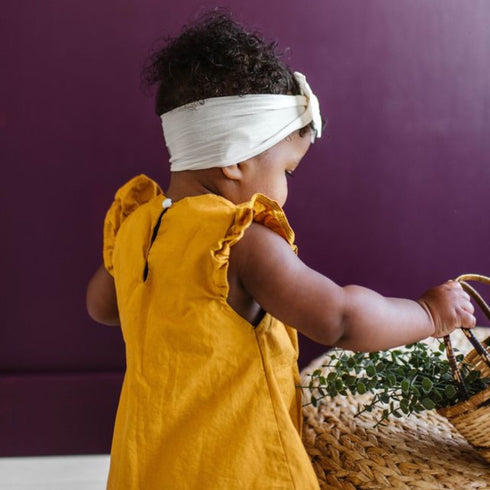 knot-oatmeal Baby Bling Bows clips headbands - Sophia's Style-