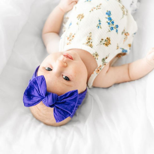 knot-ultra-violet Baby Bling Bows clips headbands - Sophia's Style-