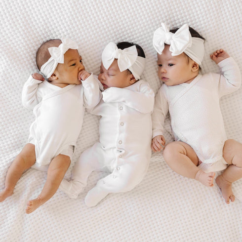 fab-bow-lous®-white Baby Bling Bows clips headbands - Sophia's Style-