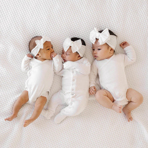 itty-bitty-knot-white Baby Bling Bows clips headbands - Sophia's Style-