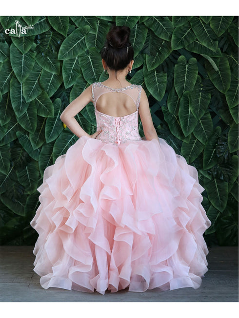 Girls Multi Colors Ruffle Train Back Ball Gown Dress 3-16 - SophiasStyle.com