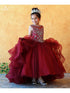Girls Multi Colors Ruffle Train Back Ball Gown Dress 3-16 - SophiasStyle.com