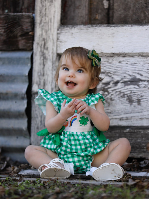 st-patricks-day-shamrock-smocking-embroidered-plaid-baby-girls-romper Rylee-Faith-Designs-Sophia's Style-2