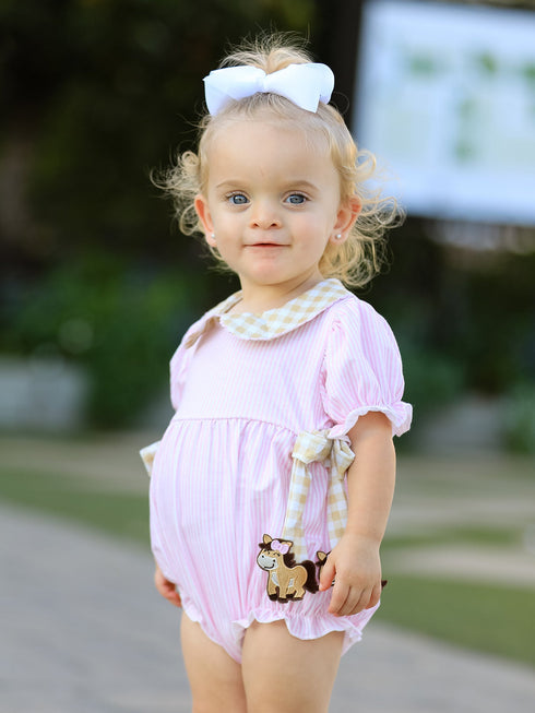farm-horse-bow-baby-girls-romper-pink-plaid-Sophia's Style--3