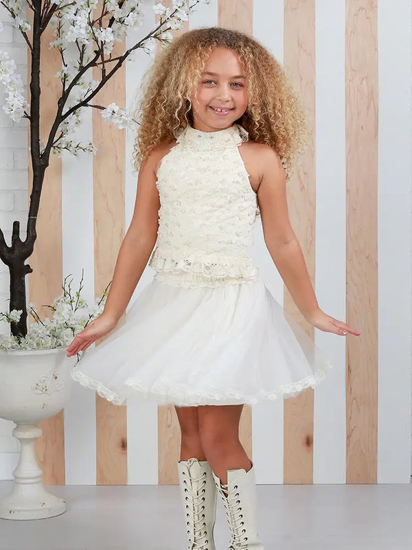 Girls Kenna Lace Skirt Set 12Months-14