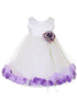 Baby Girls Ivory Multi Color Satin Top Petal Floating Flower Girl Dress 6-24M - SophiasStyle.com