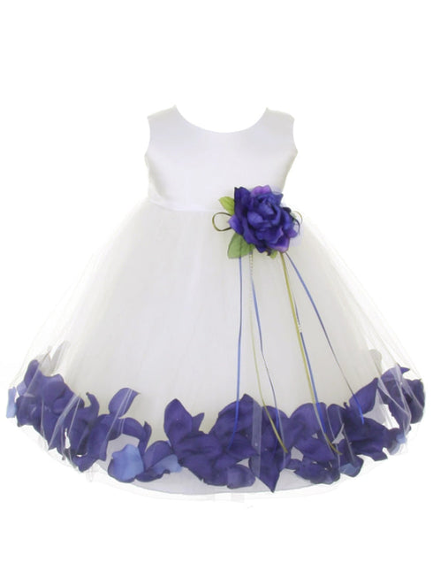 Baby Girls Ivory Multi Color Satin Top Petal Floating Flower Girl Dress 6-24M - SophiasStyle.com