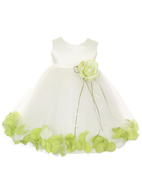 Baby Girls Ivory Multi Color Satin Top Petal Floating Flower Girl Dress 6-24M - SophiasStyle.com