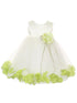 Baby Girls Ivory Multi Color Satin Top Petal Floating Flower Girl Dress 6-24M - SophiasStyle.com