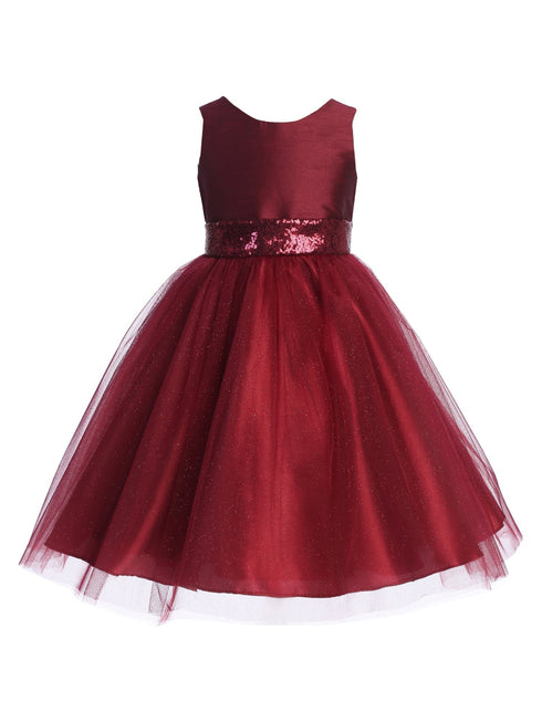 Girls Burgundy Sequin Glitter Tulle Special Occasion Dress, Sizes 14.5-20.5 SophiasStyle.com