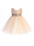 Baby Girls Blush Sequin Glitter Tulle Flower Girl Dress 6-24 Months front SophiasStyle.com