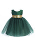 Baby Girls Green Gold Sequin Glitter Tulle Christmas Dress 6-24 Months front SophiasStyle.com