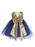 Baby Girls Royal Blue Gold Sequin Back Flower Girl Dress 6-24 Months backSophiasStyle.com