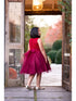 Big Girls Burgundy Tulle Velvet Trim Junior Bridesmaid Dress Plus Size 14.5-20.5 SophiasStyle.com back