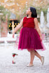 Big Girls Burgundy Tulle Velvet Trim Junior Bridesmaid Dress Plus Size 14.5-20.5 SophiasStyle.com lifestyle