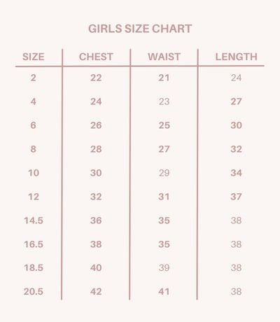 Kids Dream 560 Size Chart