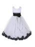 Girls White Multi Color Satin Petal Sash Flower Girl Dress 2-14 - SophiasStyle.com