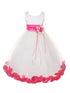 Girls White Multi Color Satin Petal Sash Flower Girl Dress 2-14 - SophiasStyle.com
