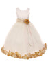 Big Girls Ivory With Sash Petal Junior Bridesmaid Plus Size Dress, Sizes 16.5-20.5