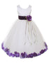 Girls Ivory With Sash Petal Flower Girl Dress 2-14