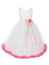 Girls Ivory Multi Color Satin Floral Petal Flower Girl Dress 2T-14 - SophiasStyle.com