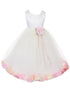 Girls Ivory Multi Color Satin Floral Petal Flower Girl Dress 2T-14 - SophiasStyle.com