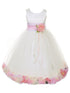 Big Girls Ivory With Sash Petal Junior Bridesmaid Plus Size Dress, Sizes 16.5-20.5