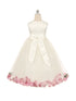 Big Girls Ivory Multi Color Petal Junior Bridesmaid Plus Size Dress 16.5-20.5 - SophiasStyle.com