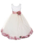 Big Girls Ivory With Sash Petal Junior Bridesmaid Plus Size Dress, Sizes 16.5-20.5