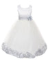 Big Girls Ivory With Sash Petal Junior Bridesmaid Plus Size Dress, Sizes 16.5-20.5