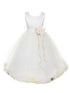 Girls White Satin Multi Color Sash Floating Petal Flower Girl Dress 2T-14 - SophiasStyle.com