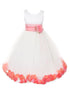Big Girls White Multi Color Petal Sash Junior Bridesmaid Plus Size Dress 16.5-20.5 - SophiasStyle.com