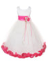 Big Girls White Multi Color Petal Sash Junior Bridesmaid Plus Size Dress 16.5-20.5 - SophiasStyle.com
