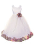 Big Girls White Multi Color Petal Junior Bridesmaid Plus Size Dress 16.5-20.5 - SophiasStyle.com