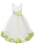 Big Girls White Multi Color Petal Sash Junior Bridesmaid Plus Size Dress 16.5-20.5 - SophiasStyle.com