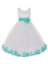 Big Girls White Multi Color Petal Sash Junior Bridesmaid Plus Size Dress 16.5-20.5 - SophiasStyle.com