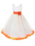 Big Girls White Multi Color Petal Sash Junior Bridesmaid Plus Size Dress 16.5-20.5 - SophiasStyle.com