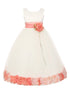 Big Girls White Multi Color Petal Sash Junior Bridesmaid Plus Size Dress 16.5-20.5 - SophiasStyle.com