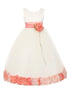 Big Girls White With Sash Petal Junior Bridesmaid Plus Size Dress, Sizes 16.5-20.5
