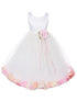 Big Girls White Multi Color Petal Junior Bridesmaid Plus Size Dress 16.5-20.5 - SophiasStyle.com