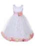 Big Girls White Multi Color Petal Sash Junior Bridesmaid Plus Size Dress 16.5-20.5 - SophiasStyle.com