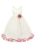 Big Girls White Multi Color Petal Junior Bridesmaid Plus Size Dress 16.5-20.5 - SophiasStyle.com