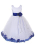 Big Girls White Multi Color Petal Sash Junior Bridesmaid Plus Size Dress 16.5-20.5 - SophiasStyle.com